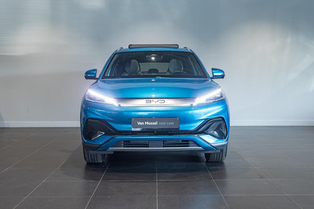 BYD ATTO 3 60 kwh FULL OPTION | 360° Camera | Adaptieve Cru, Auto's, BYD, Stof, Gebruikt, Zwart, Blauw