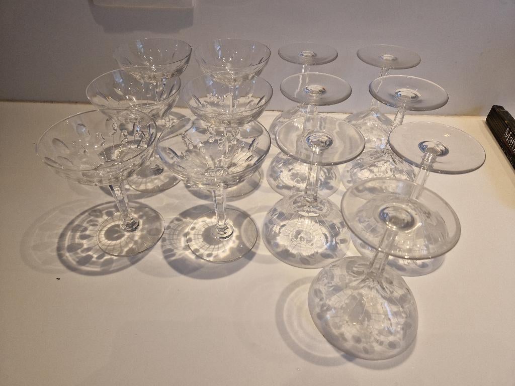 13 champagne glazen, Ophalen, Gebruikt, Overige typen