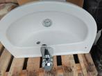 Witte lavabo met mengkraan uit afbraak te koop, Ophalen, Zo goed als nieuw