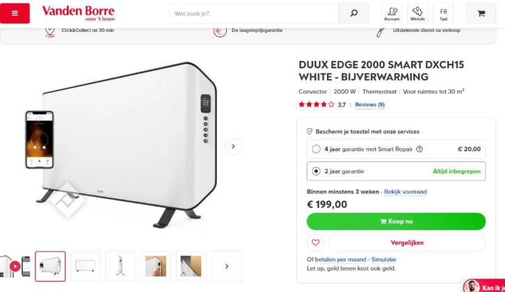 Verwarmingskachel 2000W Duux, Elektronische apparatuur, Overige elektronische apparatuur, Nieuw, Ophalen of Verzenden