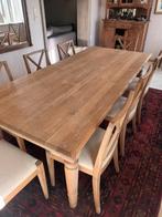 Eiken massief tafel + 8 stoelen, Huis en Inrichting, Ophalen