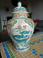 Boch België Changhai vaas met deksel, Antiquités & Art, Antiquités | Vases, Enlèvement ou Envoi