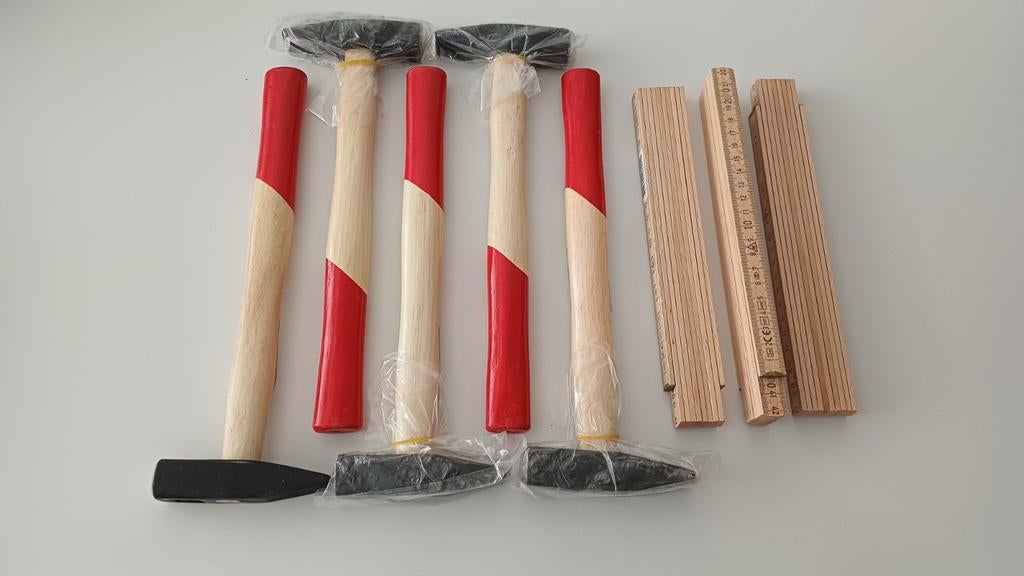 Set handgereedschap hamer en vouwmeter nieuw, Ophalen of Verzenden