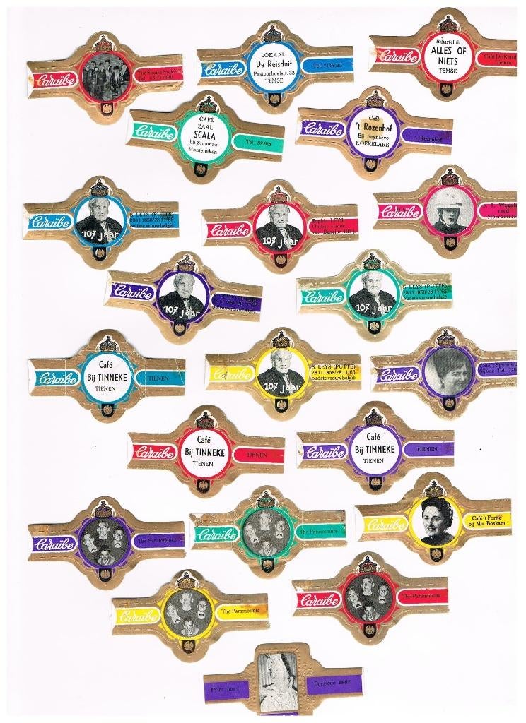 MARQUES DE CIGARES FAISANT LA PUBLICITÉ DE CARAIBE, Envoi, Comme neuf, Bagues de cigare