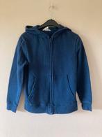 Donkerblauw vestje met muts in sweaterstof, H&M, 134-140, Kinderen en Baby's, Kinderkleding | Maat 134, Trui of Vest, H&M, Ophalen of Verzenden