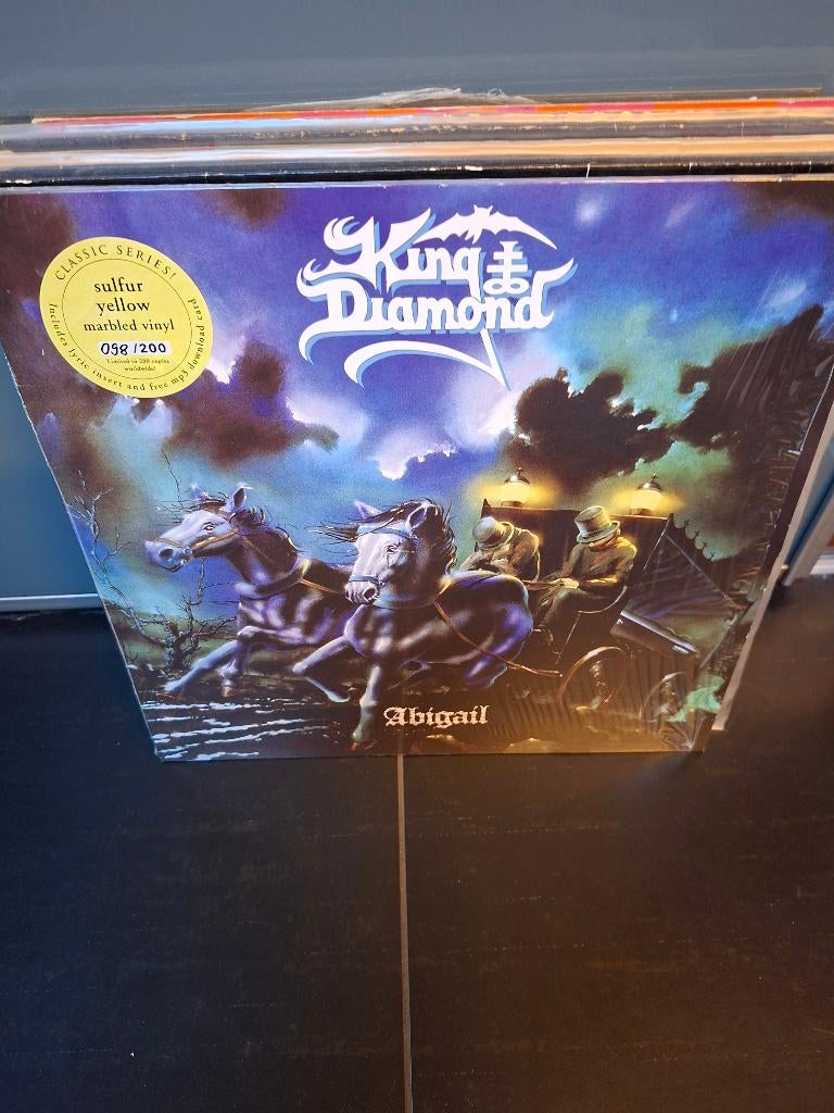 lp-king diamond-abigail-ltd nr sulfur yellow vinyl 098/200, 12 pouces, Enlèvement ou Envoi, Comme neuf, Avec pochette intérieure