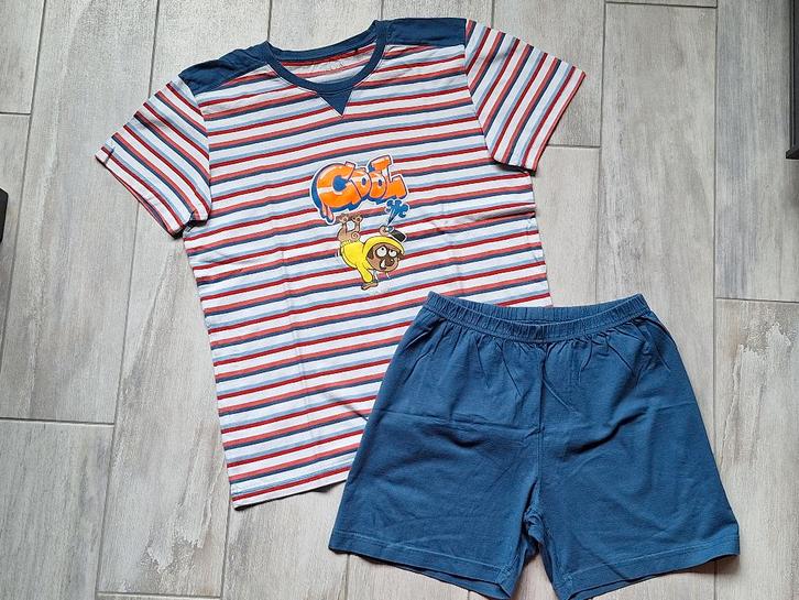 ★ M152 - Woody zomer pyjama thema hond, Kinderen en Baby's, Kinderkleding | Maat 152, Gebruikt, Jongen, Nacht- of Onderkleding