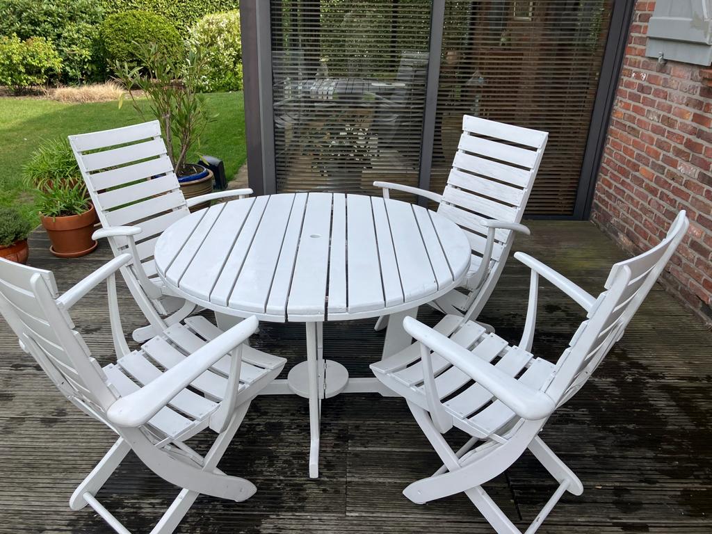 Triconfort Rivièra design tuinset - Jaren ‘70, Jardin & Terrasse, Chaise, Salons de jardin, Utilisé, Bois