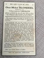 Oorlogsslachtoffer Blondeel Middelkerke +bomaanval 1944, Verzamelen, Bidprentjes en Rouwkaarten, Verzenden, Bidprentje