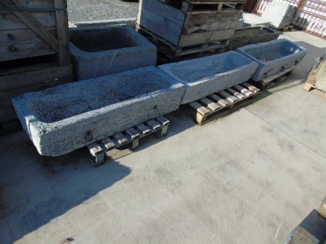 dienblad of trog in blauwe steen, plantenbak, goede keuze!!, Tuin en Terras, Ophalen, Steen, Gebruikt, Minder dan 30 cm