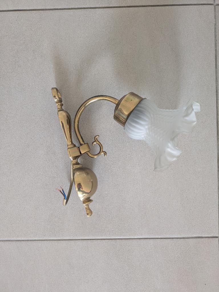 Oude wandlamp, Ophalen, Gebruikt, Glas