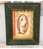 Angel Engel uil O By Linda Spivey Vintage hout houten lijst, Antiek en Kunst, Ophalen of Verzenden