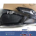 W205 C205 AMG VOORBUMPER COMPLEET ZWART Mercedes C Klasse 20, Gebruikt, -, Voor, Ophalen of Verzenden