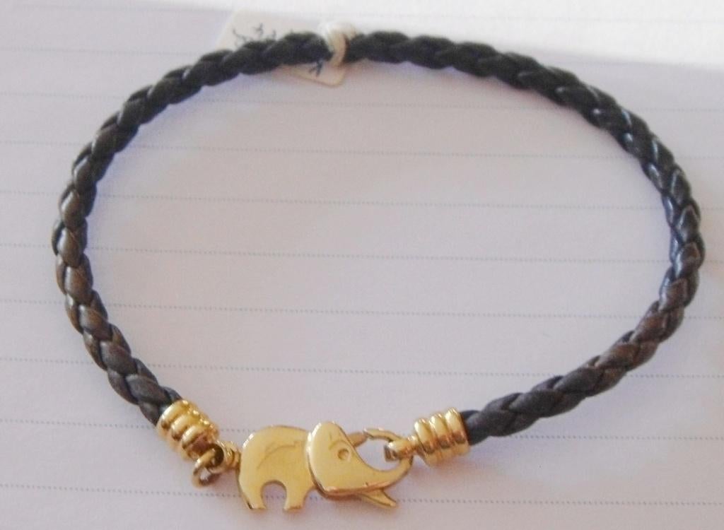 Bracelet en poils d'é.l.é.p.h.a.n.t tressés, fermoir or 18K, Handtassen en Accessoires, Armbanden, Nieuw, Overige materialen, Goud