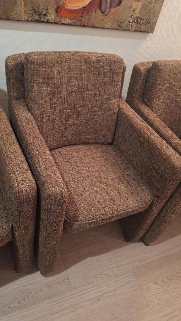 6 comfortabele eettafelstoelen, stoelen met wieltjes, Huis en Inrichting, Stoelen, Gebruikt, Ophalen