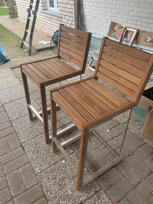 Barkruk barstoel teak teake 1 nieuw in de doos, Tuin en Terras, Tuinstoelen, Nieuw, Ophalen