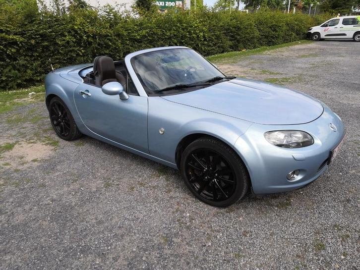 Mazda MX 5  2008, Autos, Mazda, Essence, Cabriolet, Boîte manuelle, Bleu, Brun, Propulsion arrière, Enlèvement