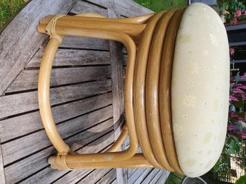 Rotan vintage poef, Enlèvement, Maison et Meubles