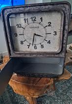 Industriele staande klok staal, Huis en Inrichting, Woonaccessoires | Klokken, Ophalen, Zo goed als nieuw, Staande klok