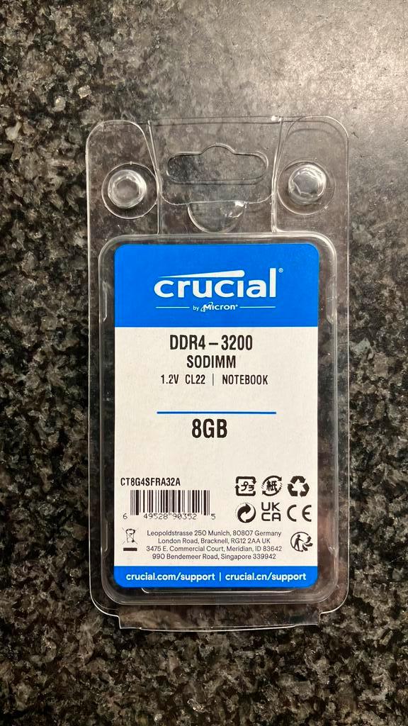 Crucial CT8G4SFRA32A, Computers en Software, RAM geheugen, Laptop, 8 GB, DDR4, Ophalen of Verzenden