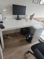 Bureau ikea malm wit, Huis en Inrichting, Ophalen, Zo goed als nieuw, Bureau