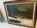 Groot schilderij winterlandschap Piet Mees, Antiek en Kunst, Kunst | Schilderijen | Klassiek, Ophalen