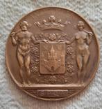 Fraaie bronzen stadspenning Antwerpen - jaar 1952., Ophalen of Verzenden, Brons