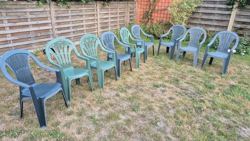 9 tuinstoelen, Tuin en Terras, Tuinsets en Loungesets, Gebruikt, Meer dan 8 zitplaatsen, Stoel, Ophalen