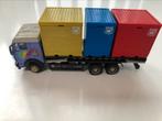 Miniatuurauto vrachtwagen Mercedes met 3 containers, Kinderen en Baby's, Ophalen of Verzenden, Zo goed als nieuw