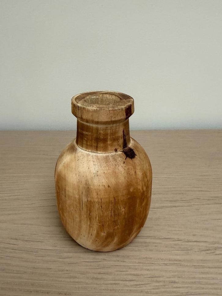 Houten vaasje, Huis en Inrichting, Woonaccessoires | Vazen, Zo goed als nieuw, Overige kleuren, Minder dan 50 cm, Overige materialen