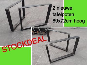 2 nieuwe stalen tafelpoten 89x72cm hoog  - eettafel - tafel beschikbaar voor biedingen
