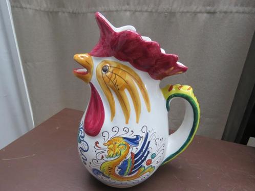 Vintage Deruta kruik haan Majolica Barbotine, Antiek en Kunst, Curiosa en Brocante, Ophalen of Verzenden