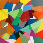 Peinture toile abstrait géométrique cadre schilderij, Antiek en Kunst, Kunst | Schilderijen | Modern, Ophalen