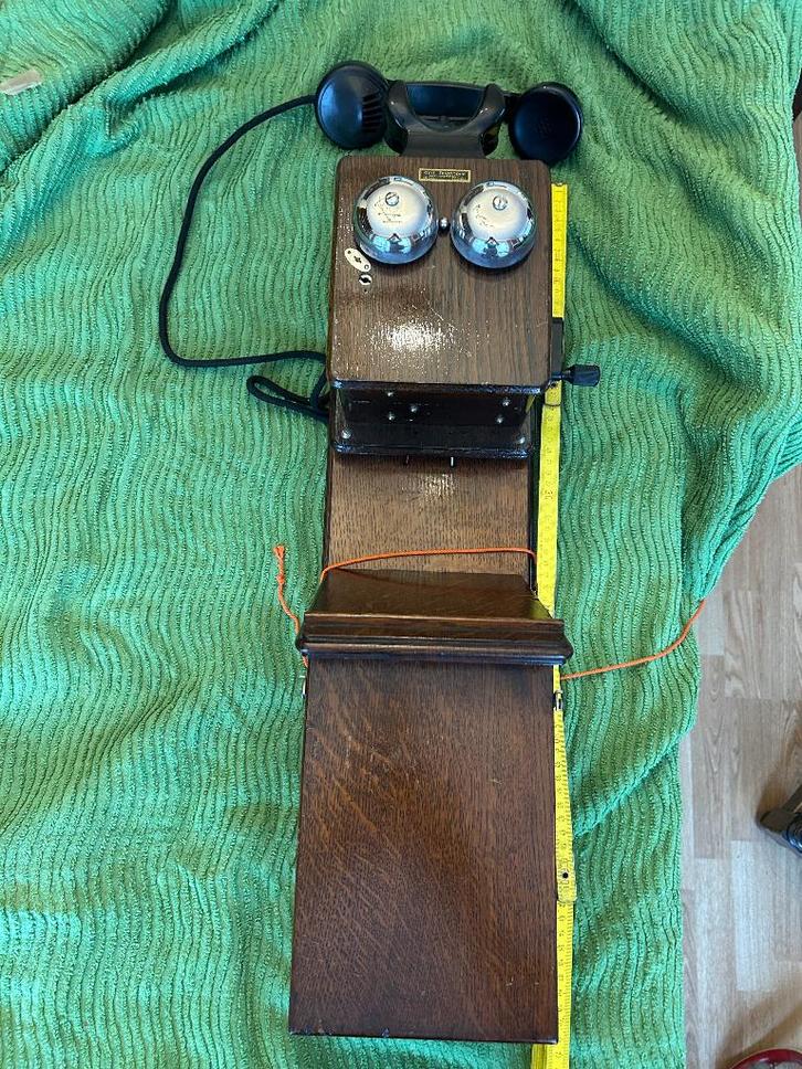 Téléphone mural Bell antique vers 1920 — magnéto, Antiquités & Art, Curiosités & Brocante, Enlèvement