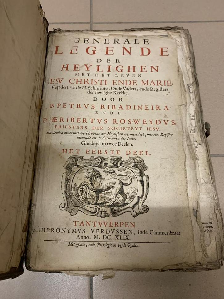 376j Oud Antiek Boek! Generale Legende der Heylighen 1649, Antiek en Kunst, Antiek | Boeken en Manuscripten, Ophalen