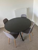 Ronde tafel met 4 stoelen, Huis en Inrichting, Complete eetkamers, Zo goed als nieuw, Ophalen