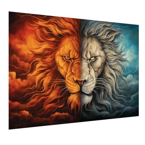 Poster en plastique Lion Fire and Calm 120x80cm, Maison & Meubles, Accessoires pour la Maison | Décorations murale, Neuf, Envoi