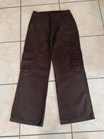 Broek brede pijp Birgini 38 donker bruin katoen, Ophalen of Verzenden, Bruin