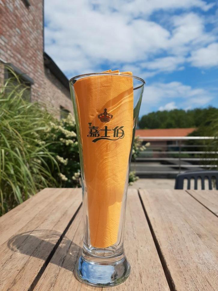 Vintage Carlsberg bierglas - nieuwstaat, Verzamelen, Glas en Drinkglazen, Nieuw, Bierglas, Ophalen of Verzenden