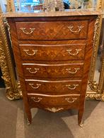 Antieke marqueterie gebogen ladenkast, Antiek en Kunst, Ophalen