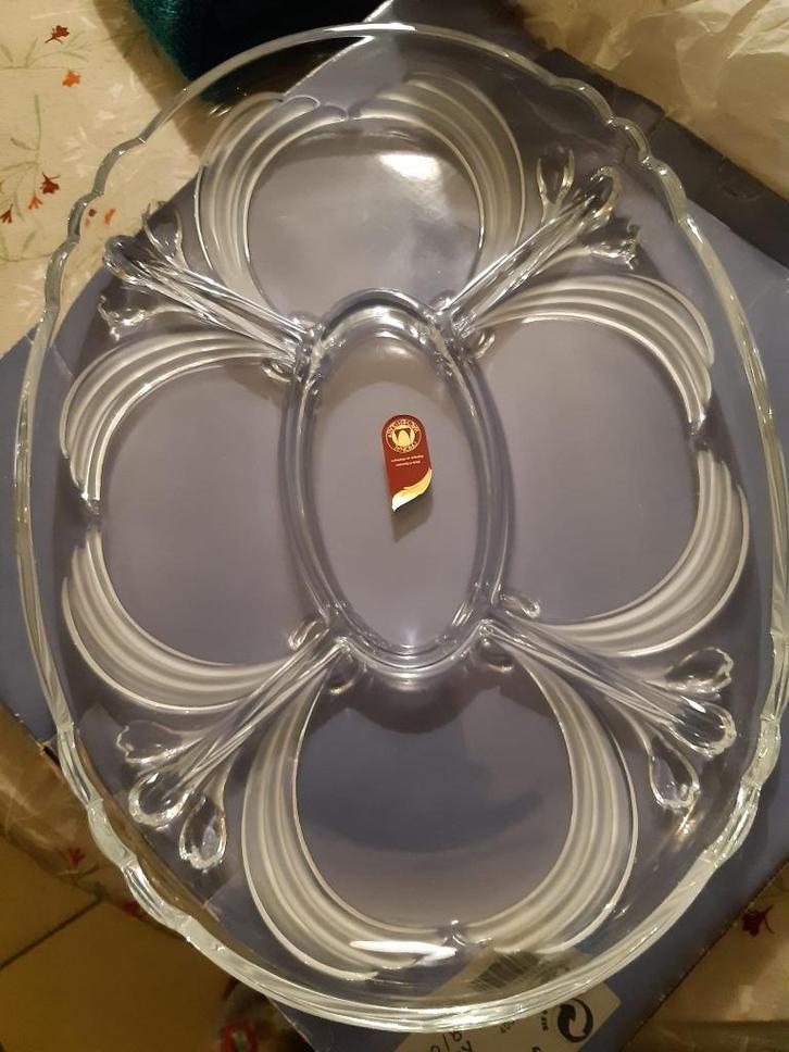 Plat compartimenté - cristal Walther Glas, Antiek en Kunst, Antiek | Glaswerk en Kristal, Ophalen of Verzenden
