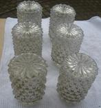 6 vintage glazen luchterpotten, Ophalen of Verzenden
