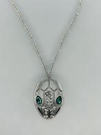 Zilveren slangenketting, Handtassen en Accessoires, Kettingen, Overige materialen, Nieuw, Ophalen of Verzenden, Met edelsteen