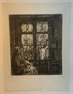 Henri De Braekeleer - ets “Aan het raam”, Antiek en Kunst, Ophalen of Verzenden