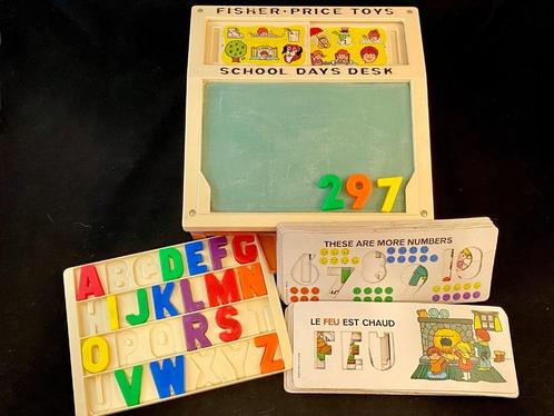 Vintage Fisher Price Schoolbord, Kinderen en Baby's, Speelgoed | Fisher-Price, Gebruikt, Speelset, Ophalen of Verzenden