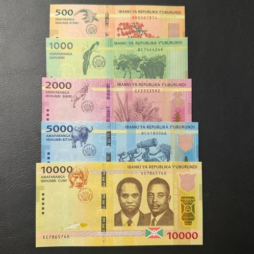 Burundi - VOLLEDIGE SET 2015 - UNC - 500 tot 10.000  - 290, Postzegels en Munten, Bankbiljetten | Afrika, Setje, Burundi, Ophalen of Verzenden