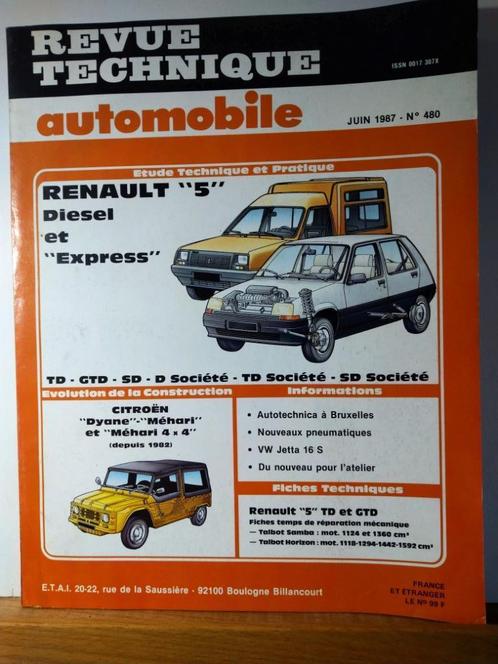 RTA - Renault 5 - Citroën Dyane - Méhari - N 480, Auto diversen, Handleidingen en Instructieboekjes, Ophalen of Verzenden