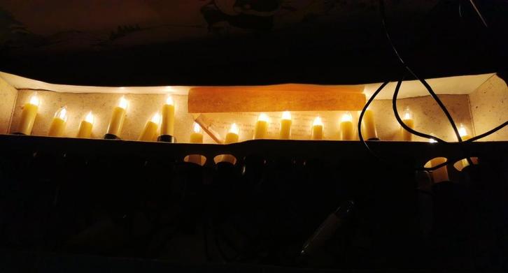 Kerstverlichting kaarsjes warm wit vintage retro + 4 reserve, Diversen, Kerst, Zo goed als nieuw, Ophalen of Verzenden