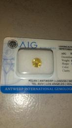 Sublime pierre precieuse diamant rond jaune polie 0.90 carat, Comme neuf, Enlèvement ou Envoi