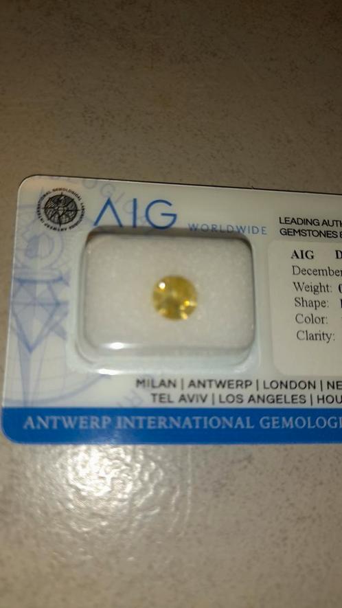 Sublime pierre precieuse diamant rond jaune polie 0.90 carat, Bijoux, Sacs & Beauté, Pierres précieuses, Comme neuf, Enlèvement ou Envoi